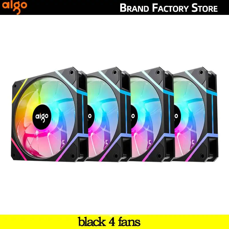 Clearance_Aigo AM12PRO Rgb Fan Ventoinha PC 120mm Computer Case Fan Kit Water Cooler 4pin PWM CPU Cooling Fans 3pin5v argb 12cm
