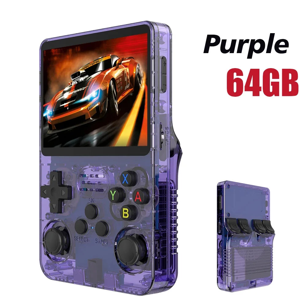 Open Source R36S Retro Handheld Video Game Console Linux System 3.5 Inch IPS Screen Portable Pocket Video Player 64GB Games