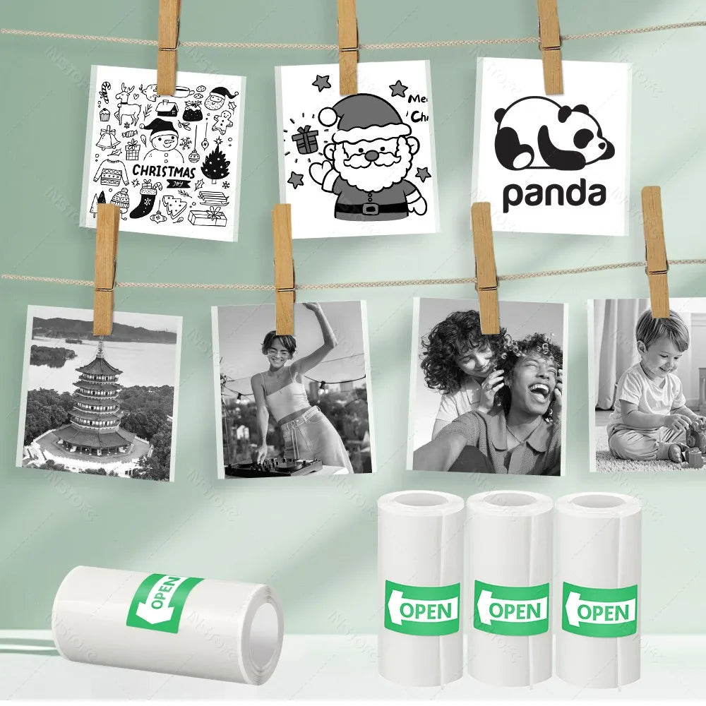 Printable Adhesive Paper 3~15 Pcs Mini Printer Sticker Paper Rolls, Thermal Photo Paper Rolls, for Mini Pocket Thermal Printer