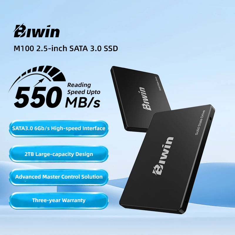 BIWIN SATA III SSD 2.5” Internal Solid State Drive 128GB 256GB 512GB 1TB 2TB UP to 550MB/s for Laptop Desktops