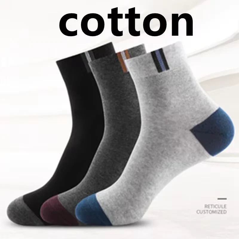 3 Pairs Men's Comfort Fit Cushion Performance Athletic Crew Socks For Outdoor Sports