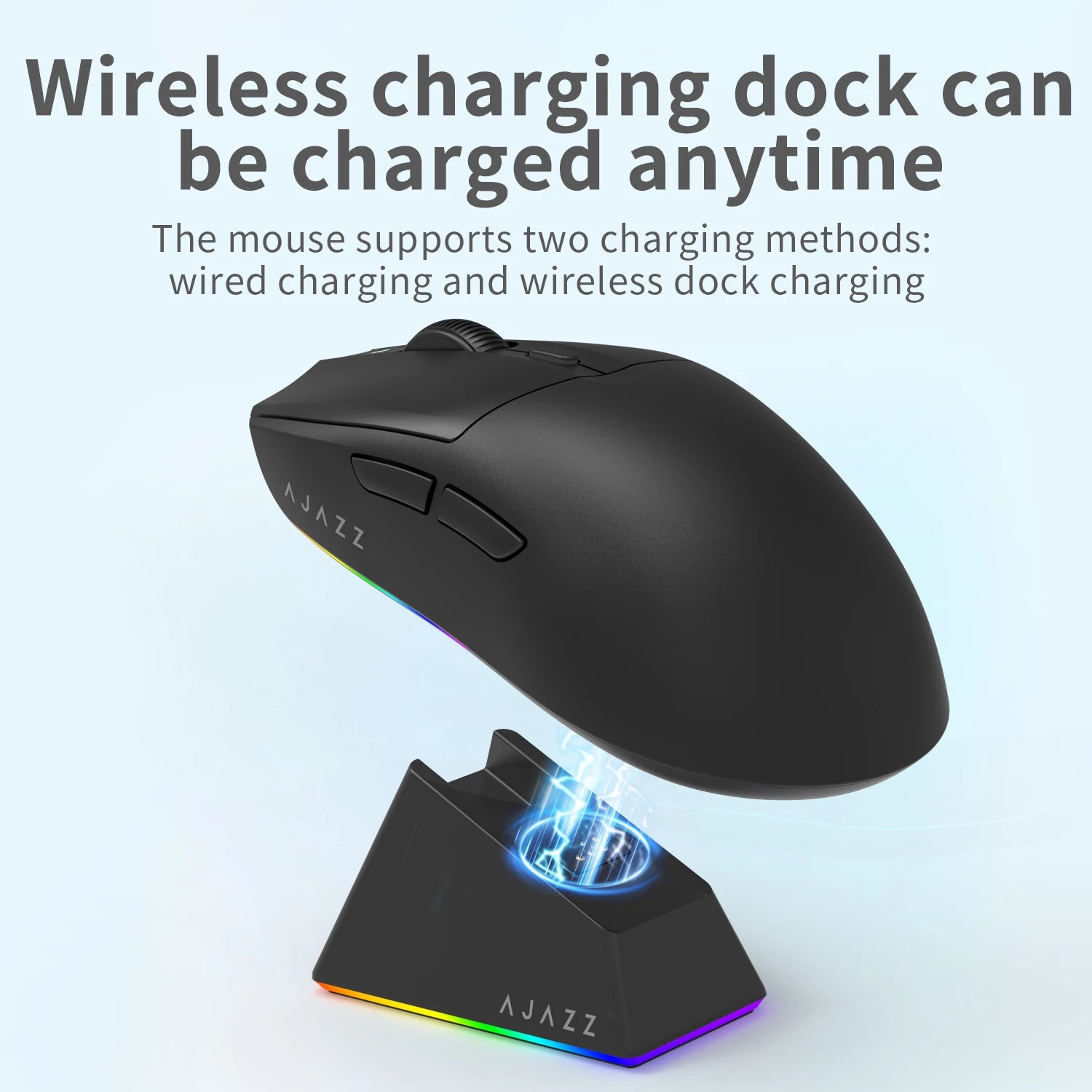 AJAZZ AJ139 V2 MC/Pro Wireless/Wired Gaming Mouse PAW3395/3311 Sensor 1K Return Rate With Charging RGB Full-color Magnetic Base