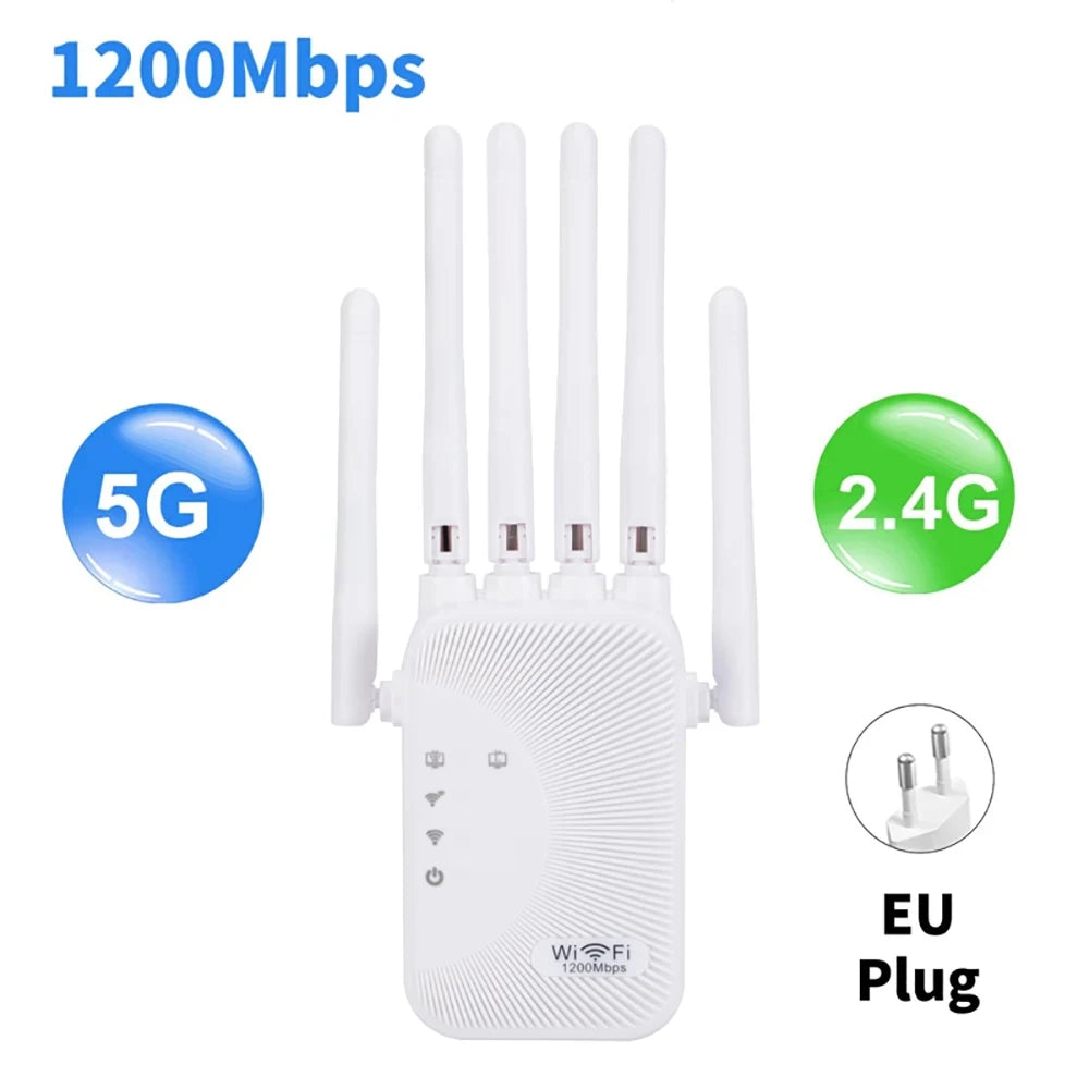 1200Mbps Wifi Amplifier Dual band 2.4G 5G Repeater Network Expander Range Extender WiFi Signal Booster Wireless Router