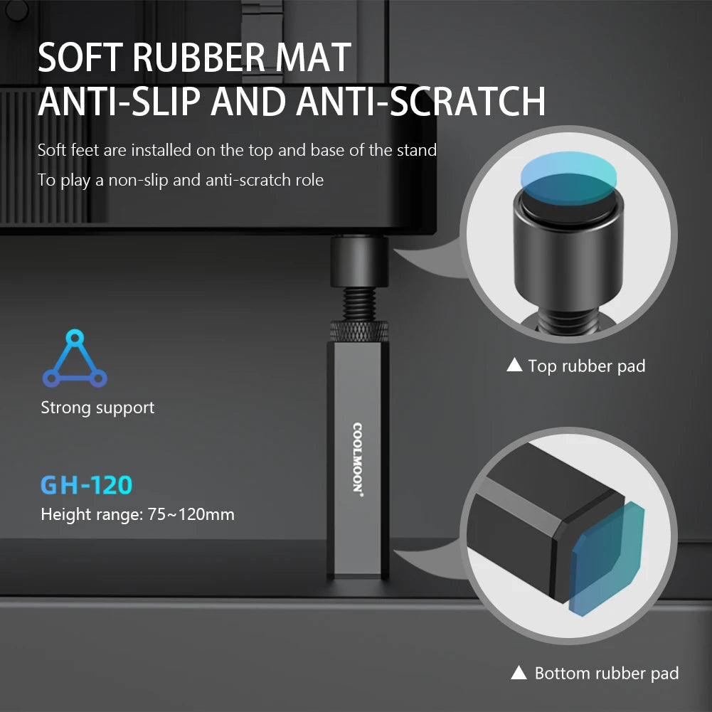 COOLMOON 50-120mm Graphics Card Holder Video card holder Vertical bracket Aluminum Alloy Card GPU Holder Support Desktop PC Case