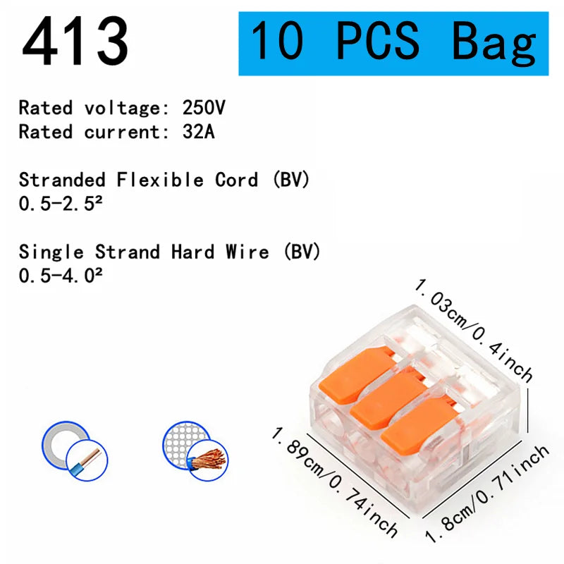 10-75 Pcs Orange Universal Type Quick Plug-in Terminals,Electrical Equipment Connectors,Wire Connector Terminals,250V/32A