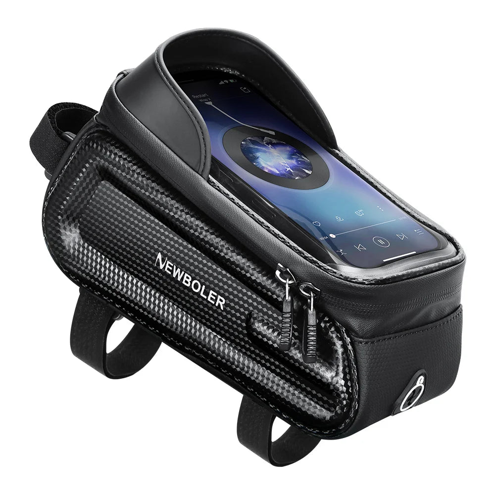 NEWBOLER Bicycle Bag Cycling Top Front Tube Frame Bag Waterproof 6.5 Inches Phone Case Storage Touch Screen MTB Road Bike Bag