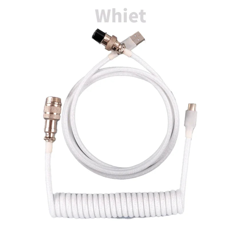 3M Type C Mechanical Keyboard Coiled Cable USB Keyboard Wire Mechanical Keyboard Aviator Desktop Computer Aviation Connector