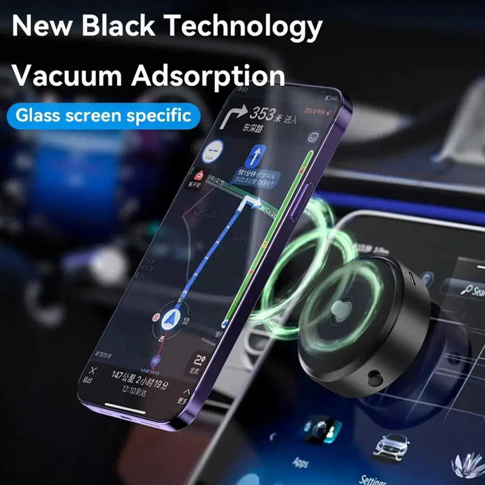 Car Mount Mobile Phone Holder Magnetic Black Technology Universal Adsorption Bracket for iPhone Samsung Vacuum Adsorption Stable