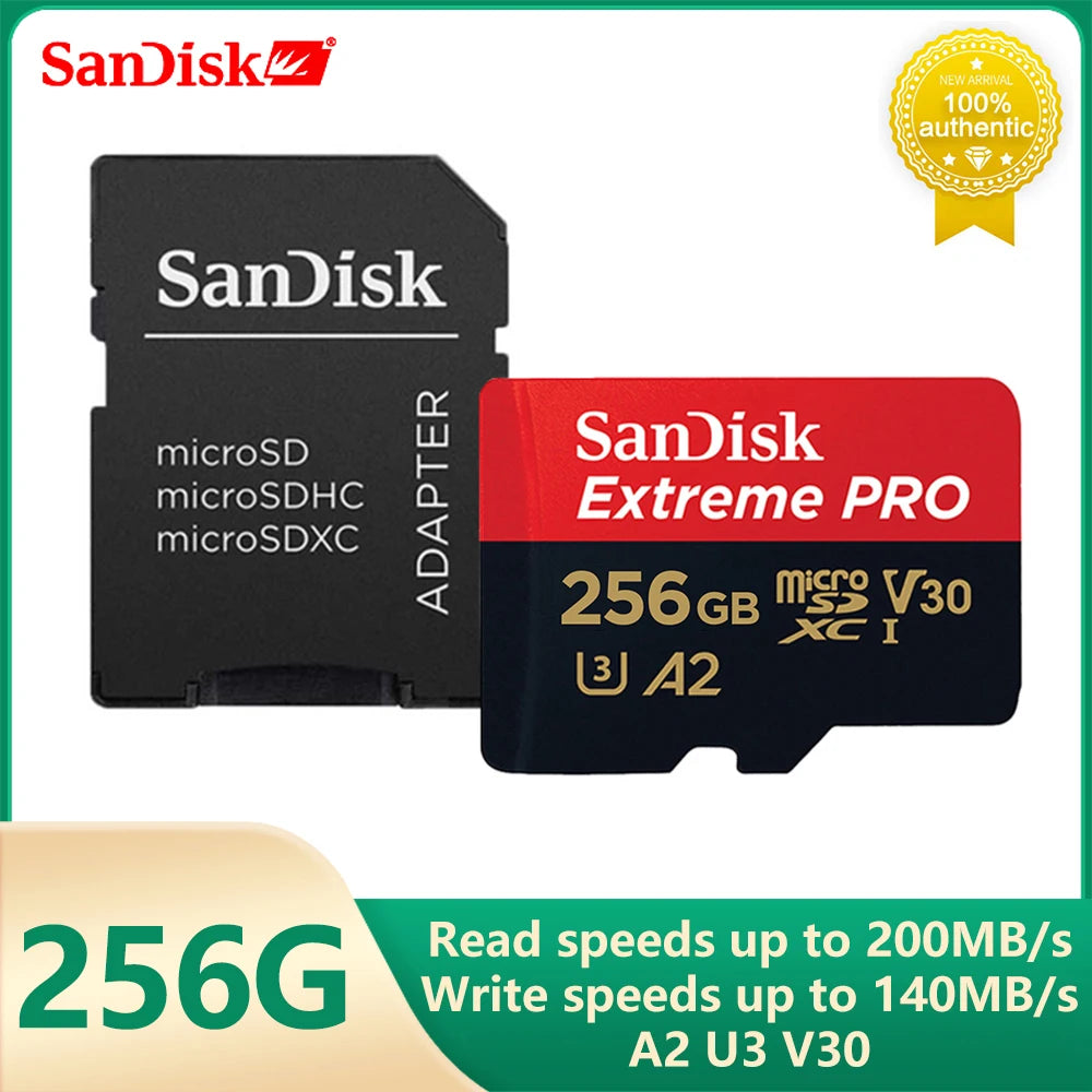 Extreme Pro Flash 128GB Card Micro SD Card SDXC UHS-I 512GB 256GB 64GB 32G U3 V30 TF Card Memory Card Adapter for Camera for DJI