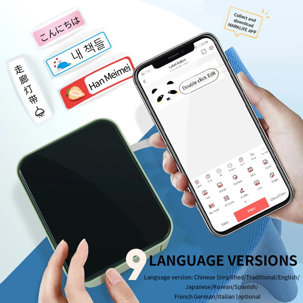 Marklife P15 Wireless Bluetooth Label Printer Portable Thermal Printer Similar as D11 D110 D101 Label Machine Mini Label Maker