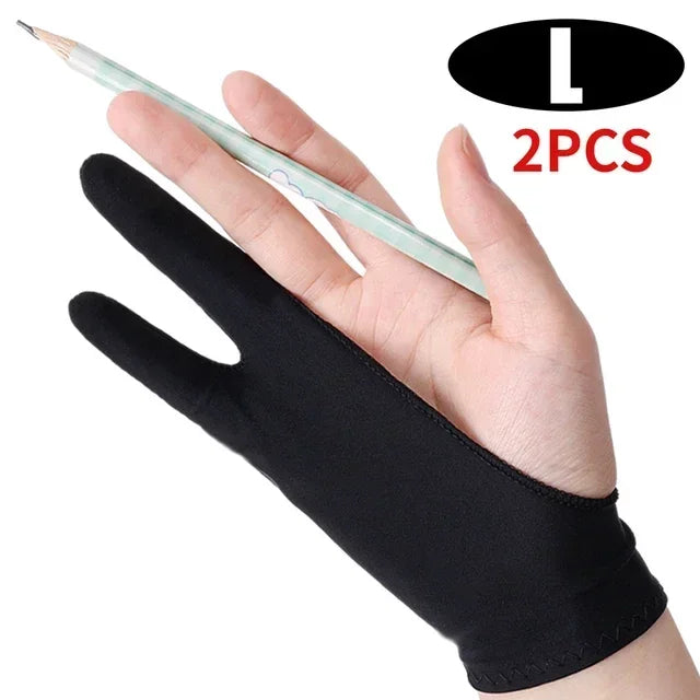 Drawing Glove Palm Rejection Two Finger Gloves for Apple IPad Capacitive Tablet Screen Artist Right/Left Hand Graphic Tablet