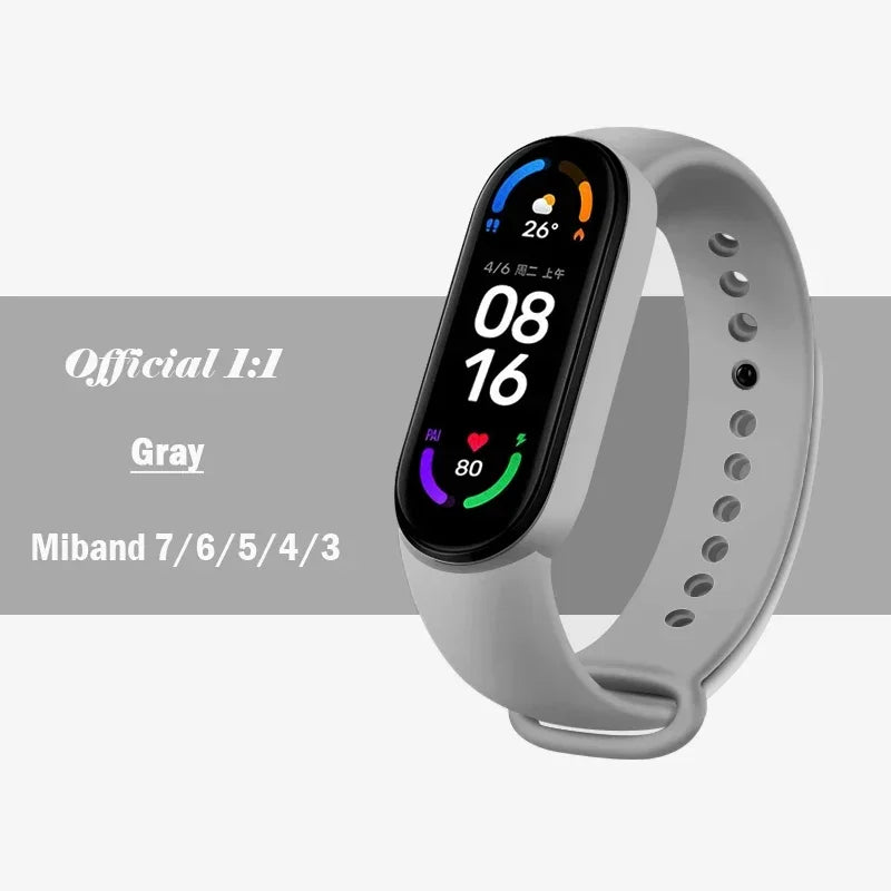 official Silicone Strap For Xiaomi Mi Band 4 5 6 7 Bracelet Sport Watch Wristband Miband4 miband7 Correa Mi band 3 4 5 6 7 Band