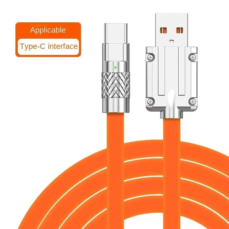 Liquid Silicone Cable Quick Charge 1M USB Cable USB C Charger Cable for Huawei Samsung Xiaomi 120W 6A Super Fast Charge Type C