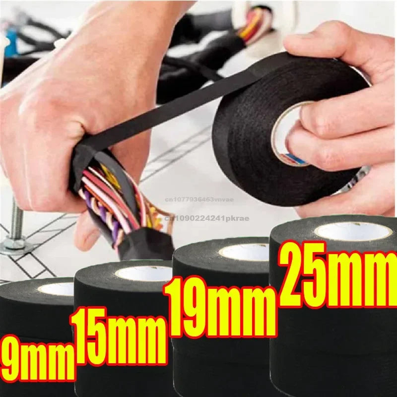 Black Electrical Insulating Tape Fabric Adhesive Tape Automotive Cloth Tape Sound Absorbing Tapes Heat Waterproof Resistance
