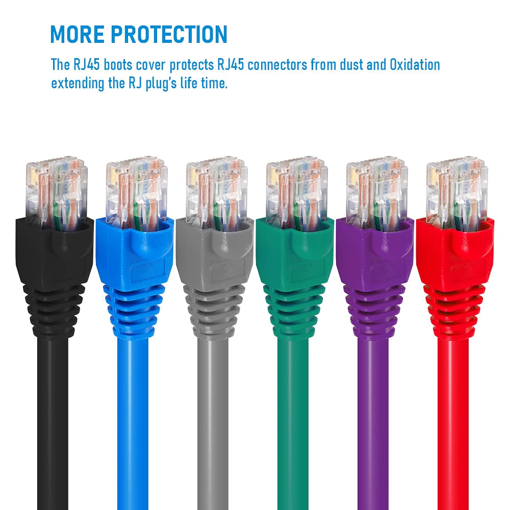 Mixed Color CAT5E CAT6 RJ45 Ethernet Network Cable Strain Relief Boots Cable Connector Plug Cover