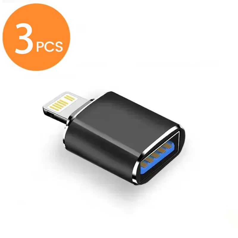 2pcs OTG USB 3.0  Adapter for IPhone 14 13 12  Pro XS Max XR X 8 Plus 7 6s IPad Lightning Male To USB3.0 Adapter for IOS13 Above