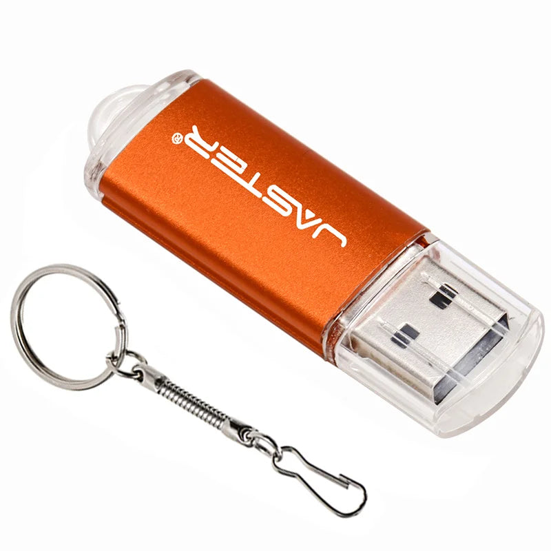 JASTER High speed USB 2.0 Flash Drive Mini plastic pendrive 128M 4GB 16GB 32GB  64GB 128GB With keychain Memory stick Pen Drive