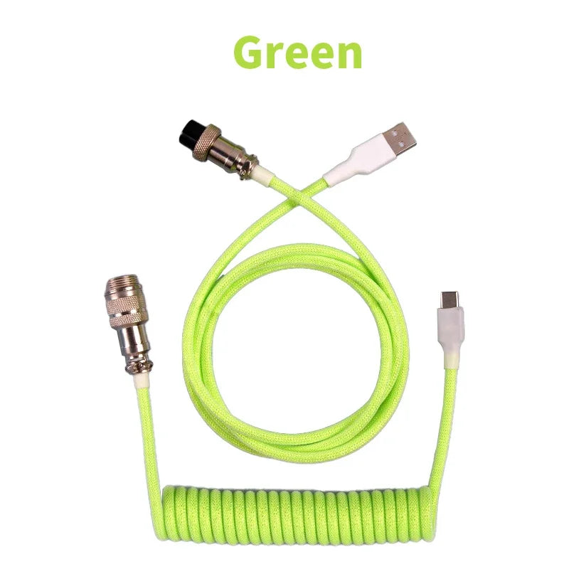 3M Type C Mechanical Keyboard Coiled Cable USB Keyboard Wire Mechanical Keyboard Aviator Desktop Computer Aviation Connector