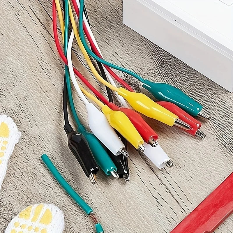 10PCS Alligator Clips Electrical DIY Test Leads Alligator Double-ended Crocodile Clips Roach Clip Test Jumper Wire 46CM