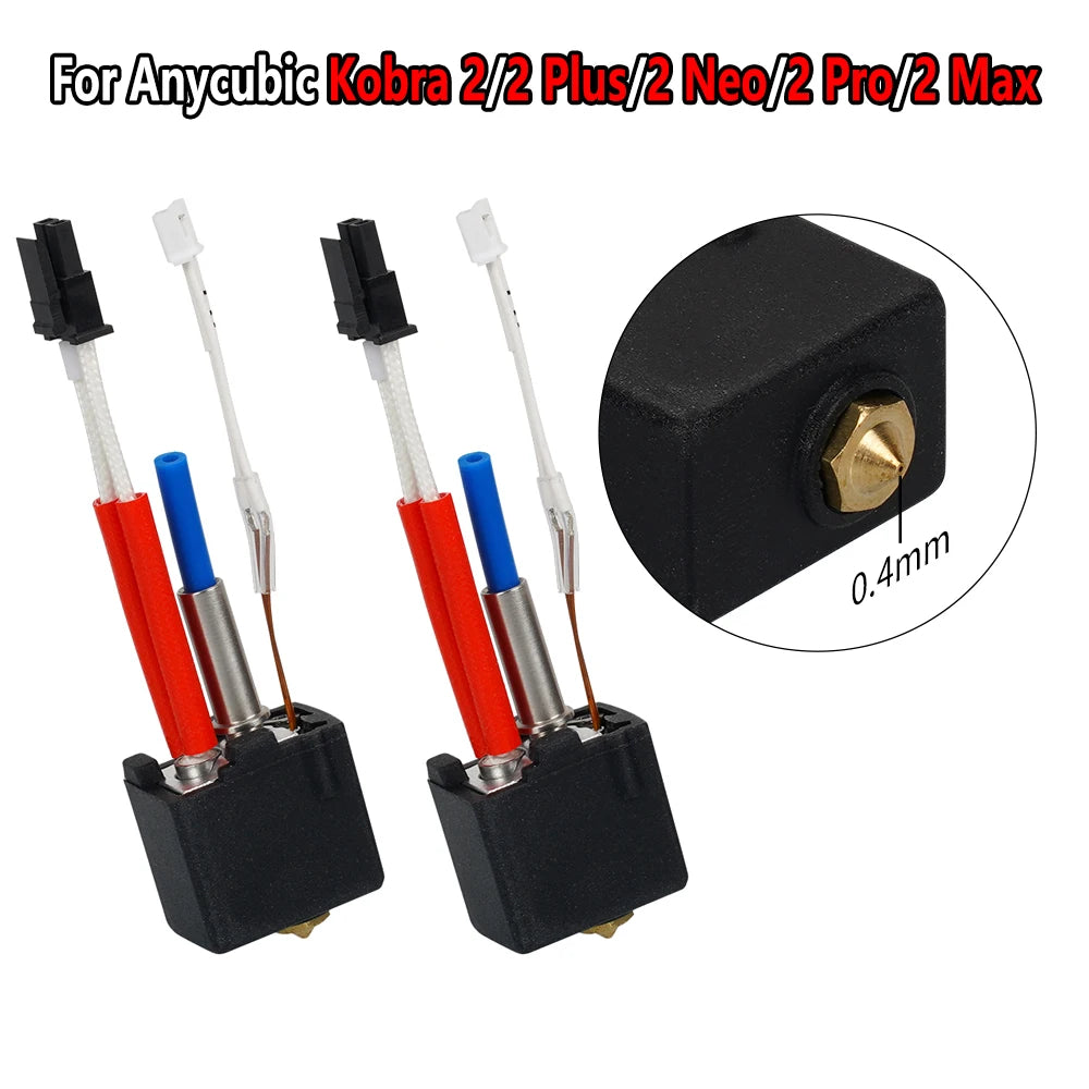 For Anycubic Kobra 2 Hotend Brass nozzle 0.2/0.4/0.6/0.8/1.0mm For Anycubic 2 Neo/Plus Hotend Kit For Anycubic Kobra 2 Max/Pro