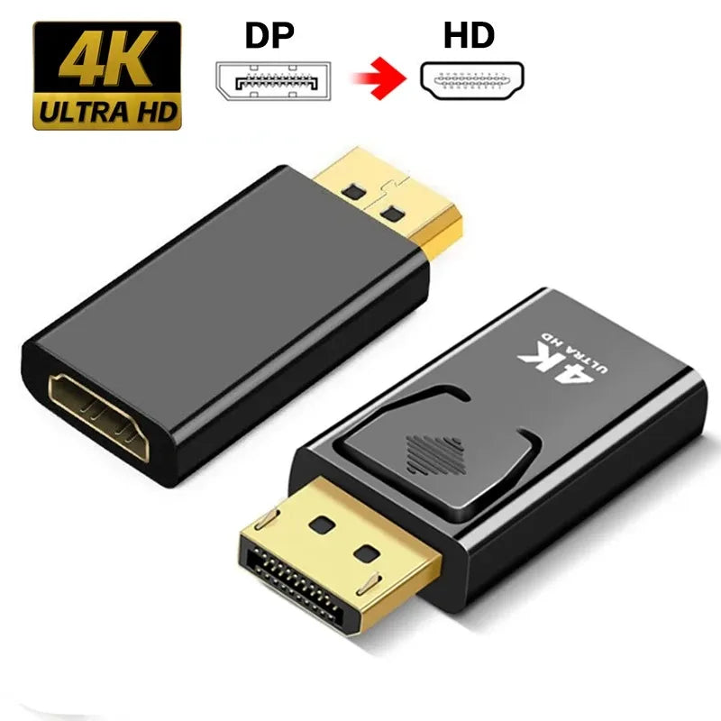 4K DP DisplayPort to HDMI-compatible Adapter Converter Display Port DP to HDMI-compatible HDTV Adapter Video Audio Laptop PC