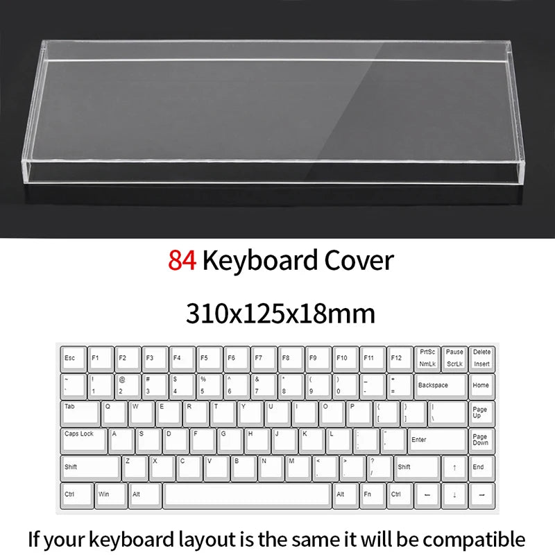 Acrylic Keyboard Clear Protector Case Mechanical Keyboard Dust Cover For 60/61/64 96 98104/108 Key Mouse Cover Keyboard Cover