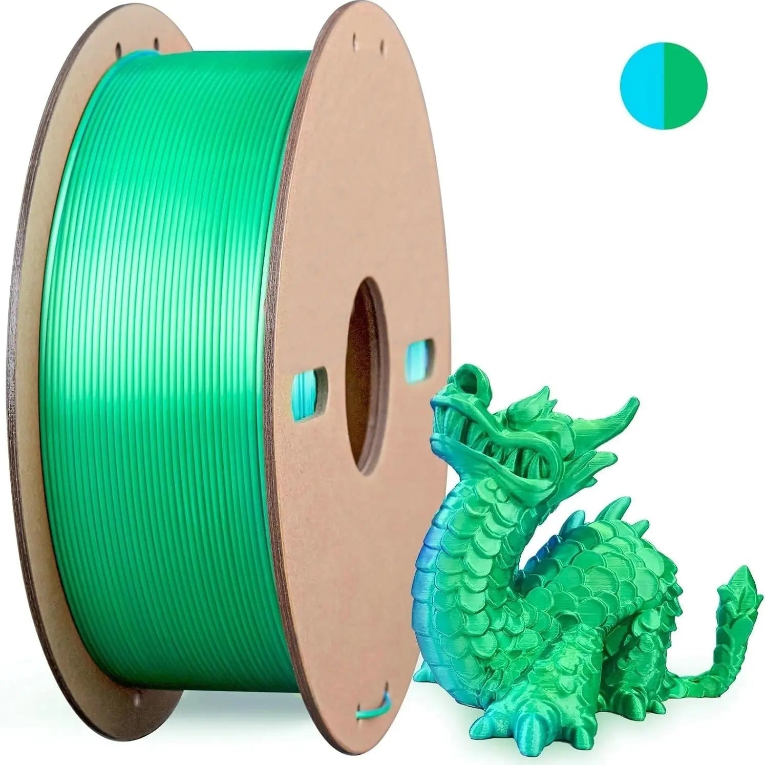 Multicolor 3D Printer Filament,Dual/Tri Color 1.75mm PLA Silk Shiny Printing Filament,250g(0.55lbs) Fit Most FDM 3D Printer