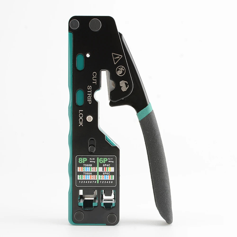 RJ45 Crimp Tool Pass Through Plugs Ethernet Crimping Pliers for Cat6 Cat5 Cat5e RJ45 Connectors