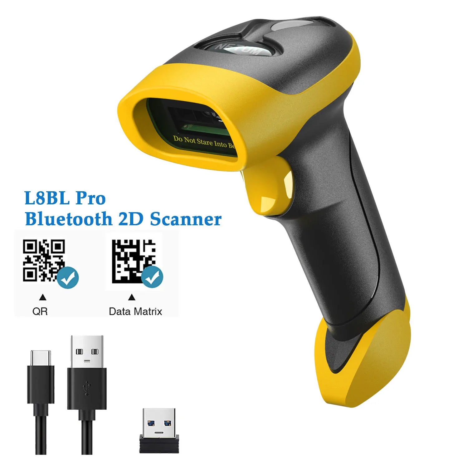 NETUM L8BLPro  Blueooth Wireless 2D Barcode Scanner and L5 Wired QR Barcode Reader PDF417 Automatic Sensing for Pos Scanning