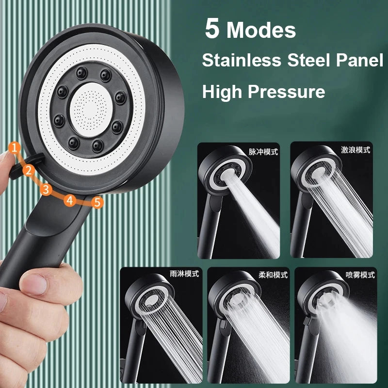 5 Modes Shower Head High Pressure Showerhead Portable Filter Rainfall Faucet Tap Bathroom Bath Home Innovative Accessories