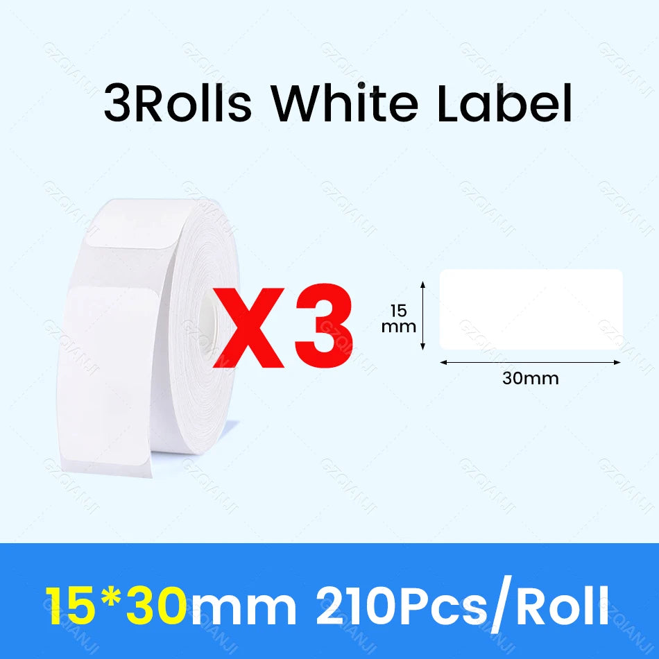 NiiMBOT D101 D11 D110 Label Thermal Sticker White Adhesive Paper Waterproof 3/5/10 Rolls Papers Cheapest official for Printer
