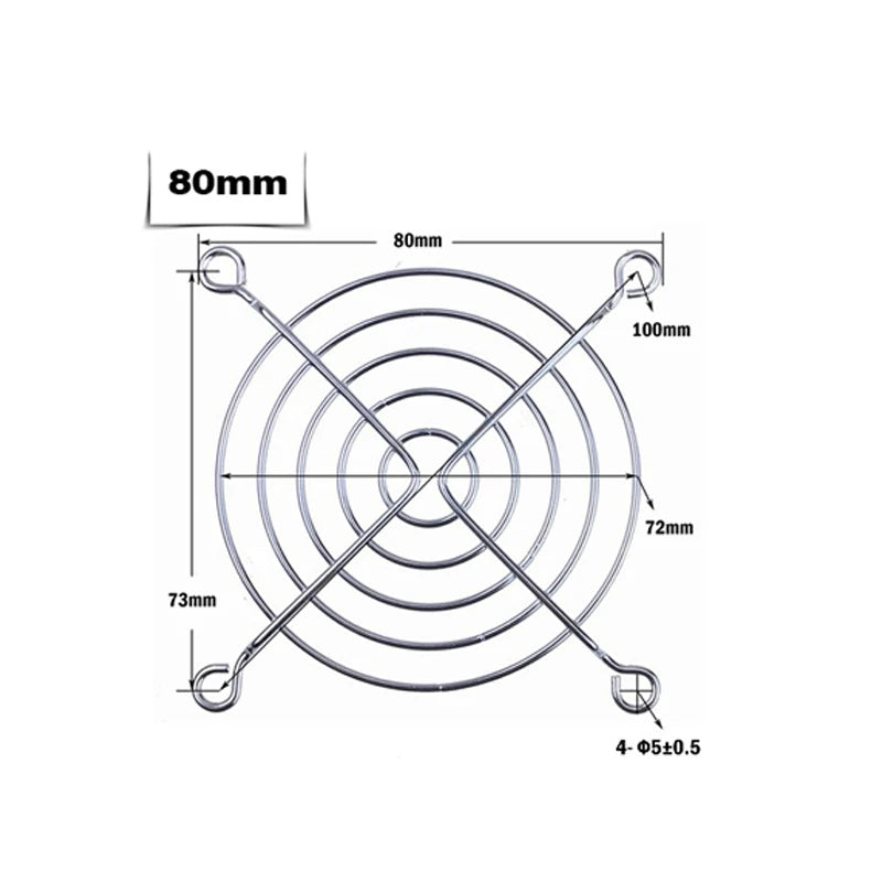 Ldpcsj 5Pcs 80Mm/120Mm Silver Cooling Fan Grill Metal Finger Protector, Suitable for Box Fan