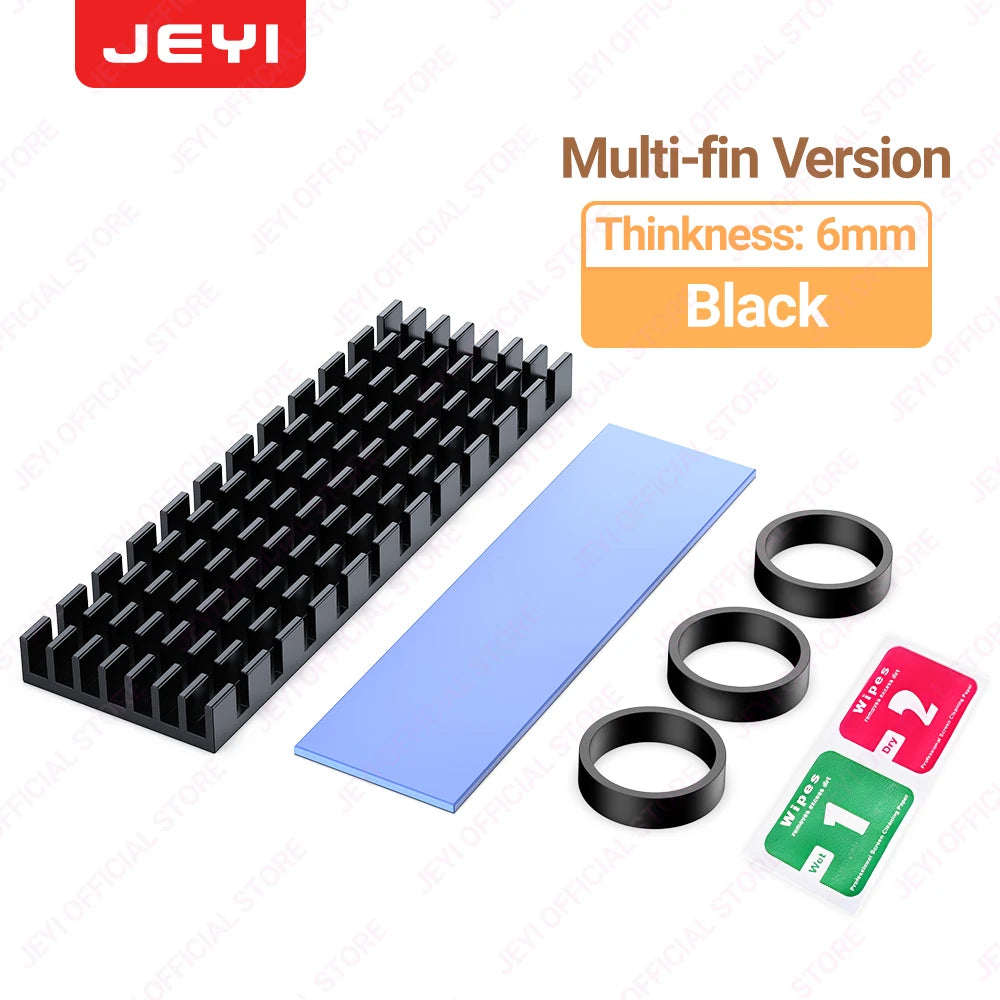 JEYI M.2 SSD Heatsink, Aluminum PS5 Radiator Solid State Drives Cooler Silicone Thermal Pad For NVME NGFF M2 2280 PCI-E SSD