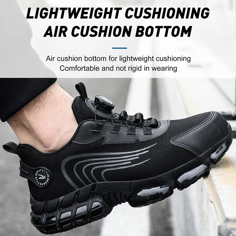 New Safety Boots Men Work Sneakers Indestructible Shoes Steel Toe Protective Boots Anti-smash Anti-puncture Work Tactical Boots