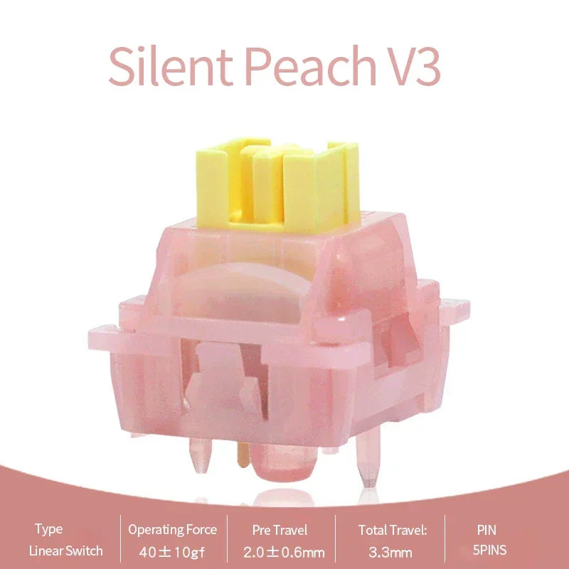 Outemu Silent Peach/Lemon V3 Switches Lubed Update V3 Switch Mechanical Keyboard Linear Tactile 5Pin Hot swap DIY Silent Switch