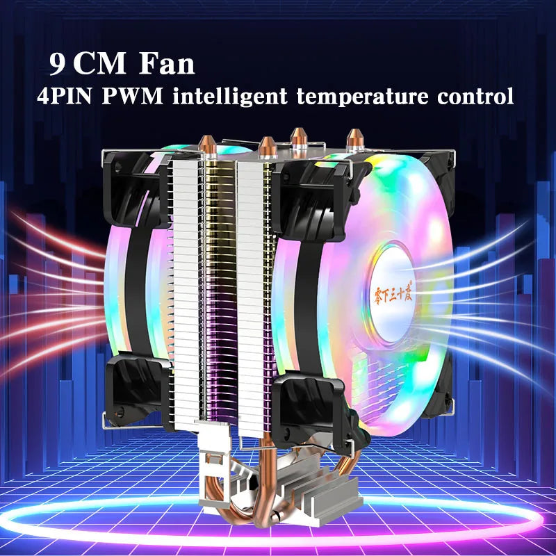 CPU Air Cooler X79 X99 3Pin/4Pin PWM Processor Cooling Fan For Intel LGA 1366 1151 1155 1200 1700 2011 AMD AM3 AM4 AM5