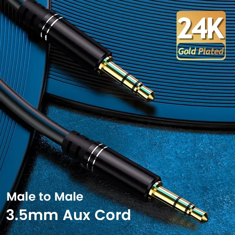 3.5mm Male to Male AUX Cable Audio Input Adapter for Car Stereos Speakers Headphones - Durable Aux Cord Audio Cable