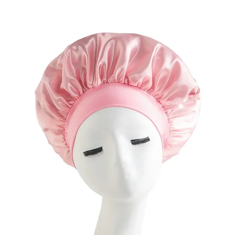 Satin Wide-brimmed Nightcap Styling Silk Headband for Sleeping Nightcap with Elasticated Floppy Band Cap Hair Shower Cap
