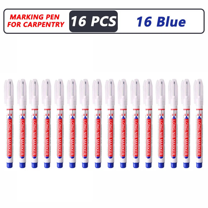 8Pcs/Set 20mm Deep Hole Long Nib Head Markers For Metal Perforating Pen Waterproof Bathroom Woodworking Decoration Multi-Purpose