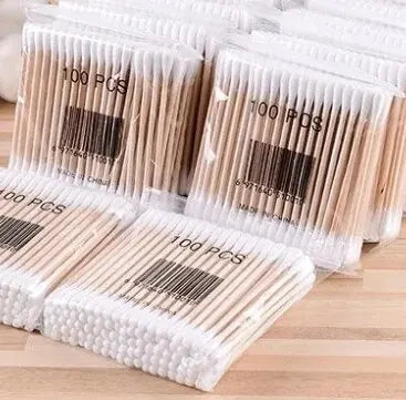 100pcs Per Pack, 5 Packs, Double-ended Cotton Swabs, Baby Cotton Swabs, Ear Cleaning Sticks, Healthy Cleaning Tools