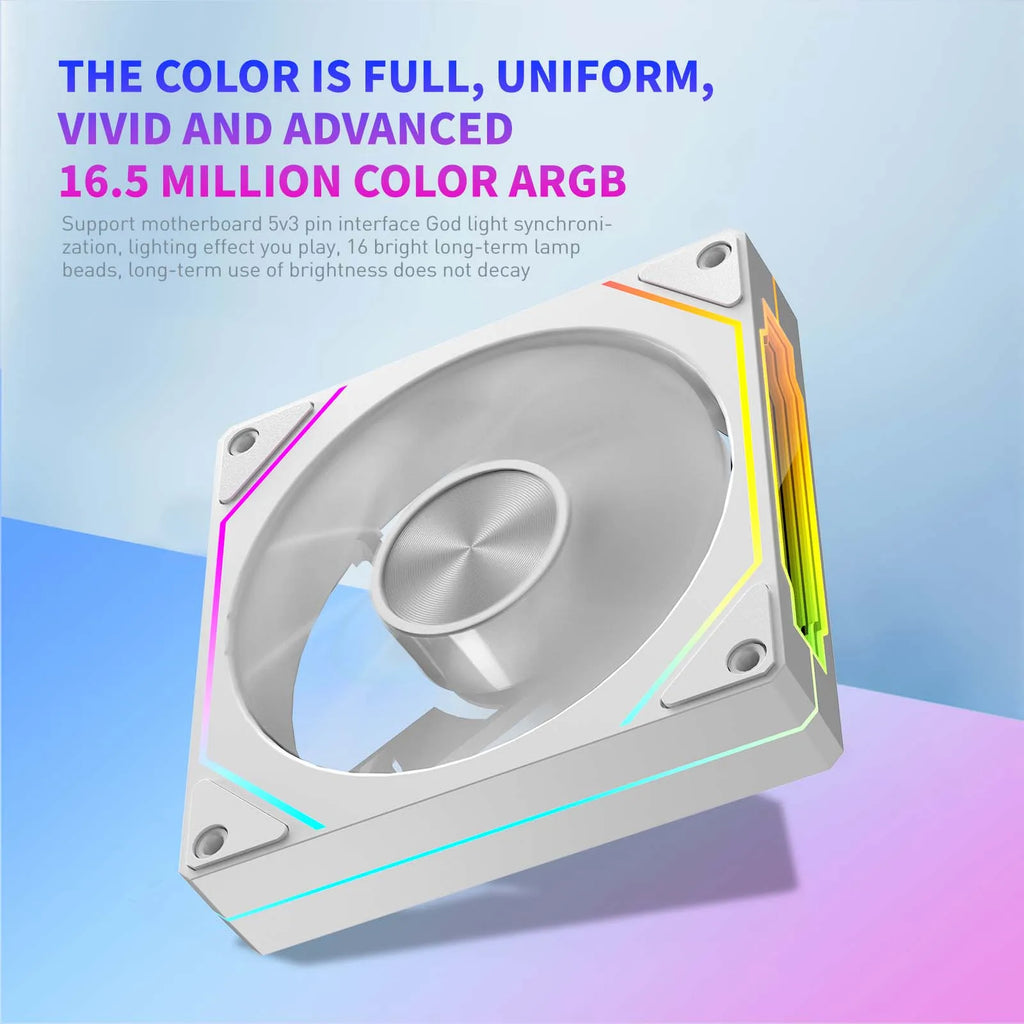 LDPCSJ OEM PRISM 5 PRO Computer Chassis Fan 12cm ARGB 4 Pin PWM Quiet Cooling Fan 12V Large Air Volume 45.2CFM/800-1600RPM