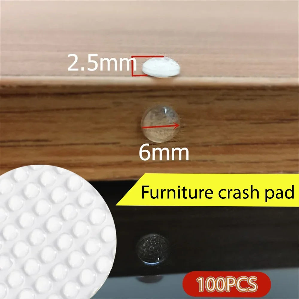 100Pcs Self Adhesive Door Stopper Rubber Damper Buffer Cabinet Bumpers Silicone Furniture Pads Cushion Protective Pads