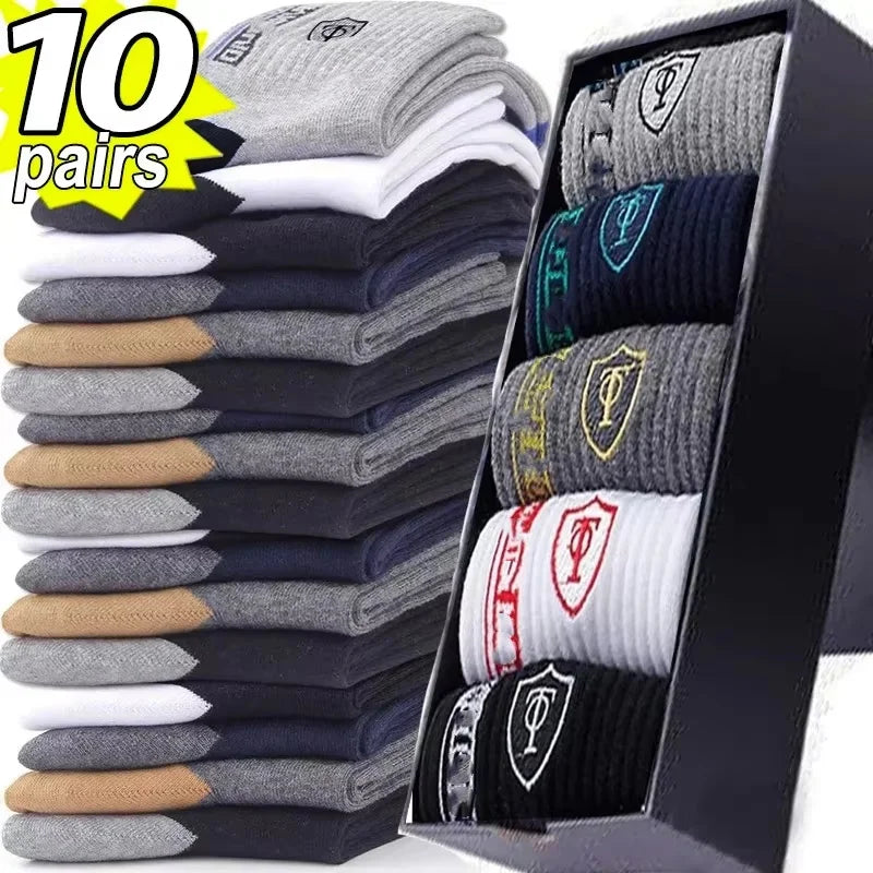 5Pairs/Lot Men's Socks Mid-tube Socks Absorb Sweat Running Professional Sports Socks Breathable Outdoor Basketball Riding Socks