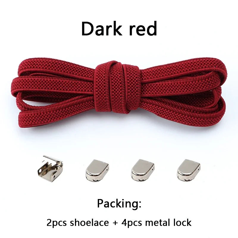 No Tie Shoe Laces Flat Elastic Shoelaces for Sneakers Tieless Shoelace Expand Shoestrings One Size Fits All Adult and Kids Shoes