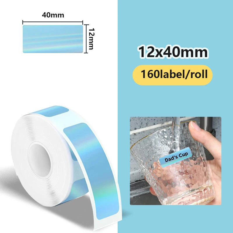 1Roll P12 P15 Thermal Label Sticker 12mm*40mm tape Compatible Phomemo D30 Q30 Marklife P11 P50 L12 DELI Q2 Labeller
