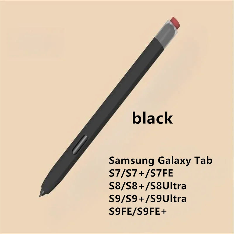 Silicone Pencil Case Tablet Touch Stylus Pen Cover Solid Colour for Samsung Galaxy Tab S6 Lite S7 FE S8 Ultra S9 Plus