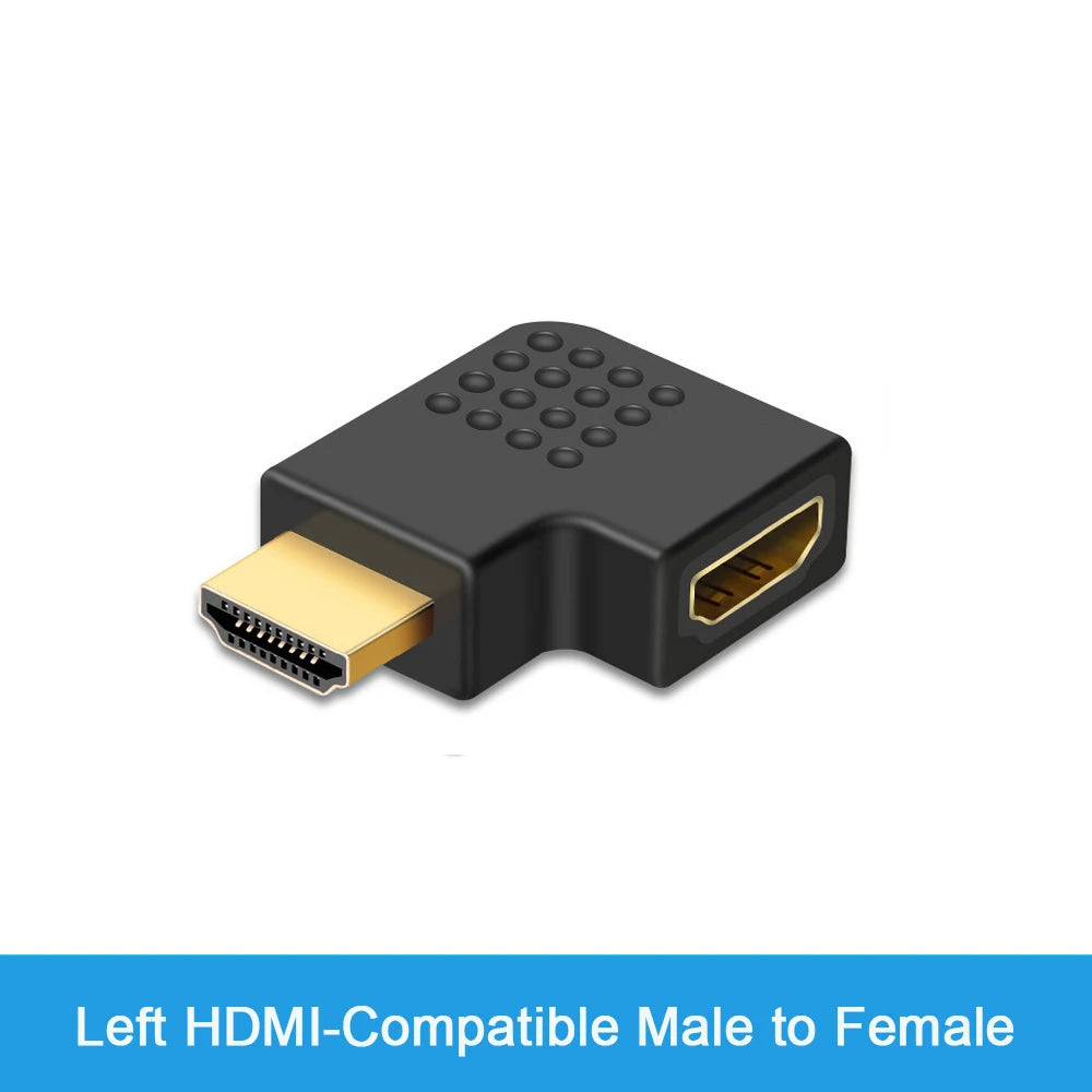 HDMI-Compatible Adapter 90 270 Degree Right Angle Male to Female Converter 4K HD Connector Mini / Micro HDMI-Compatible Extender