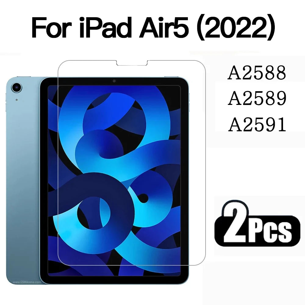 2pcs Tempered Glass Screen Protector for iPad Pro 12.9 11 air4 5 10.9 mini6 4 5 1 2 3 5th 6th 7th 8th 9th 10.2 10.5 9.7 2015