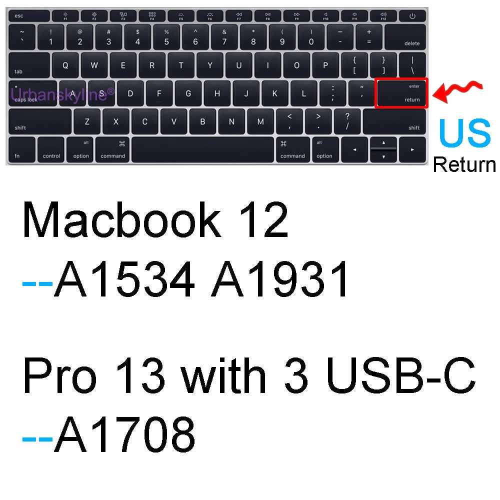 Keyboard Cover for Macbook Air 13 M3 15 Pro 14 M4 13 M2 16 Retina 11 Silicone Protector Skin Case A3113 A3114 A2681 A3240 A3241