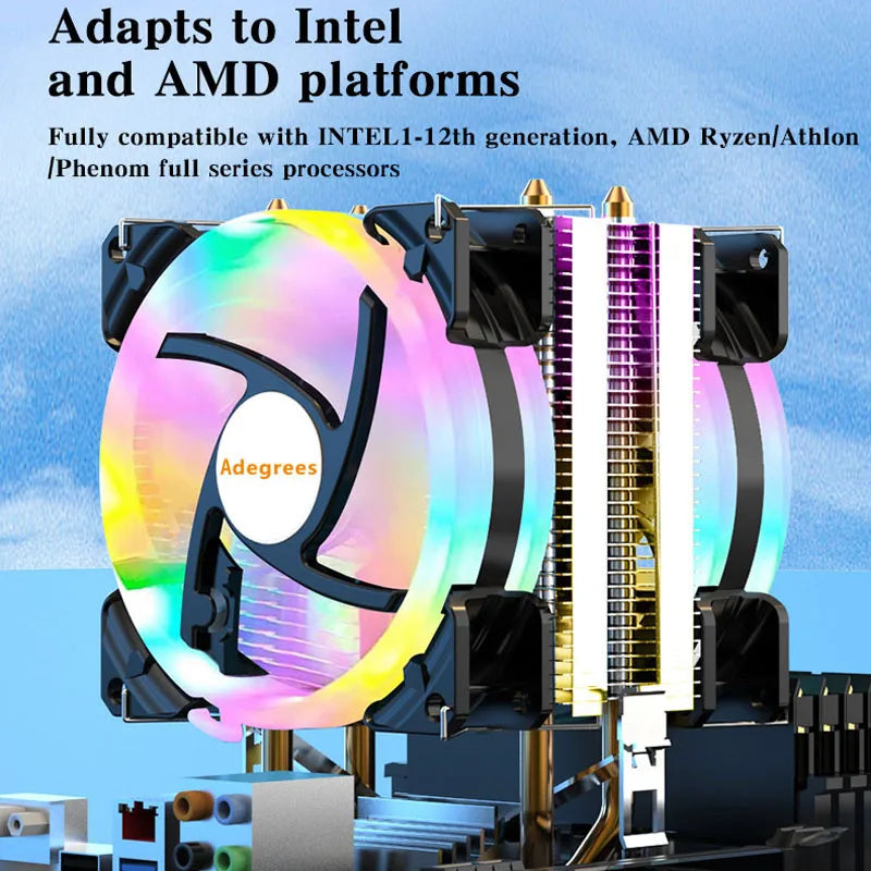 CPU Air Cooler X79 X99 3Pin/4Pin PWM Processor Cooling Fan For Intel LGA 1366 1151 1155 1200 1700 2011 AMD AM3 AM4 AM5